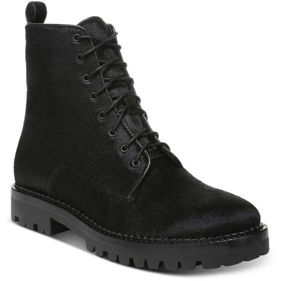 VINCE Cabria Lug 2 Women's Calf Hair Ankle Combat Lace-Up Size 8.5 Women's Boots - Picture 1 of 7